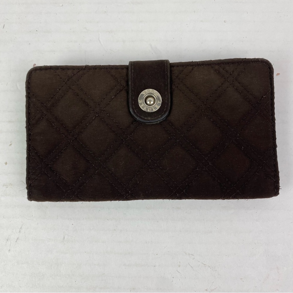 Vera Bradley Women's Wallet Brown Quilted Bifold Cotton Everyday Card Holders - Picture 1 of 7